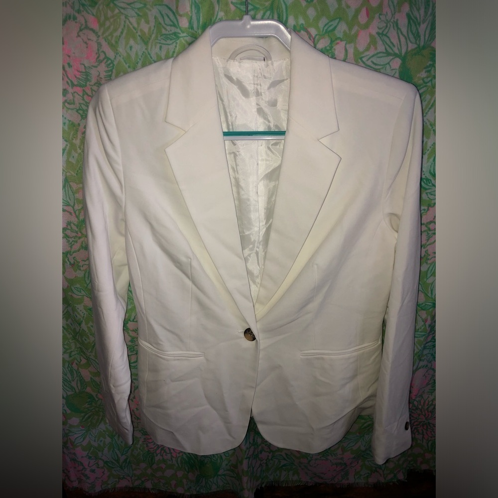 Classic Women's White Single-Button Blazer NWOT size 8 - Picture 7 of 16